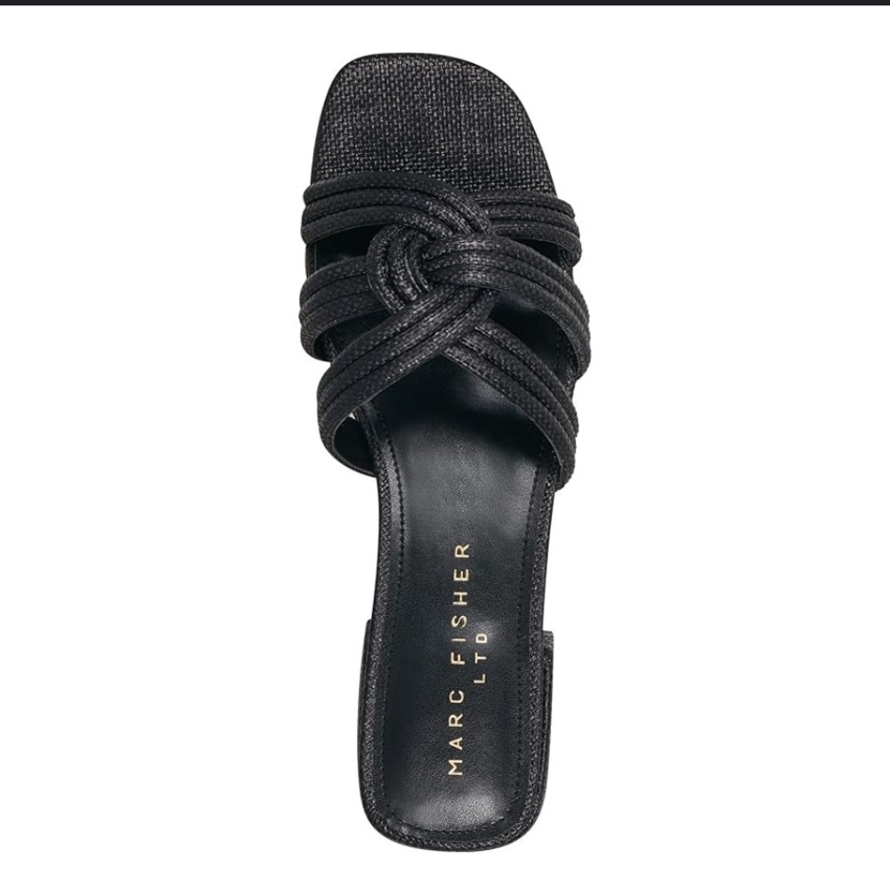 Marc Fisher Black Knotted Slide Sandal